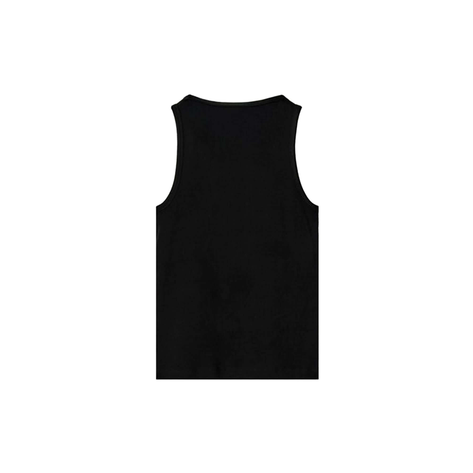Black Tank Top with White Anagram Logo Embroidery - MARCUS ELIZABETH - T-shirts