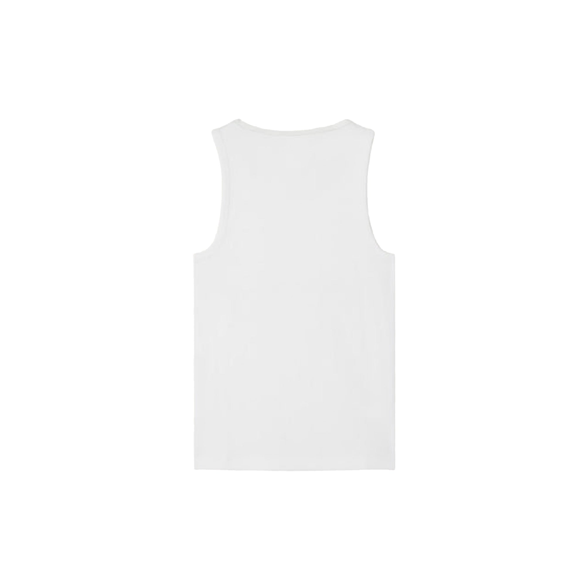 White Tank Top with Black Anagram Logo Embroidery - MARCUS ELIZABETH - T-shirts
