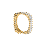 White Zirconia Gold Vermeil Square Ring - MARCUS ELIZABETH - Jewellery