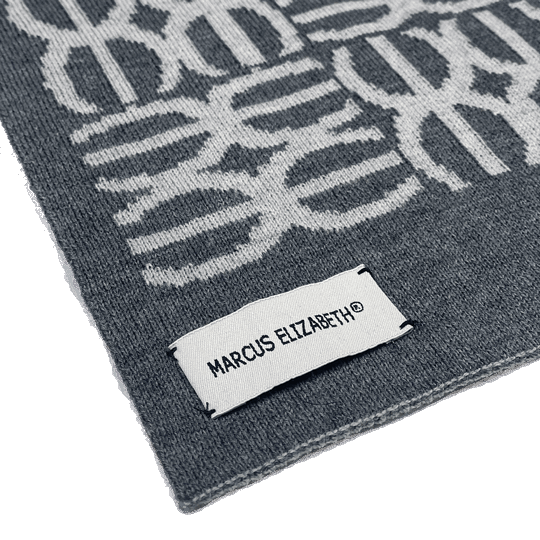 Wool Anagram Scarf In Grey - MARCUS ELIZABETH