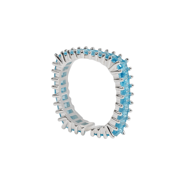 Blue Curacao Zirconia Square Ring - MARCUS ELIZABETH - Jewellery