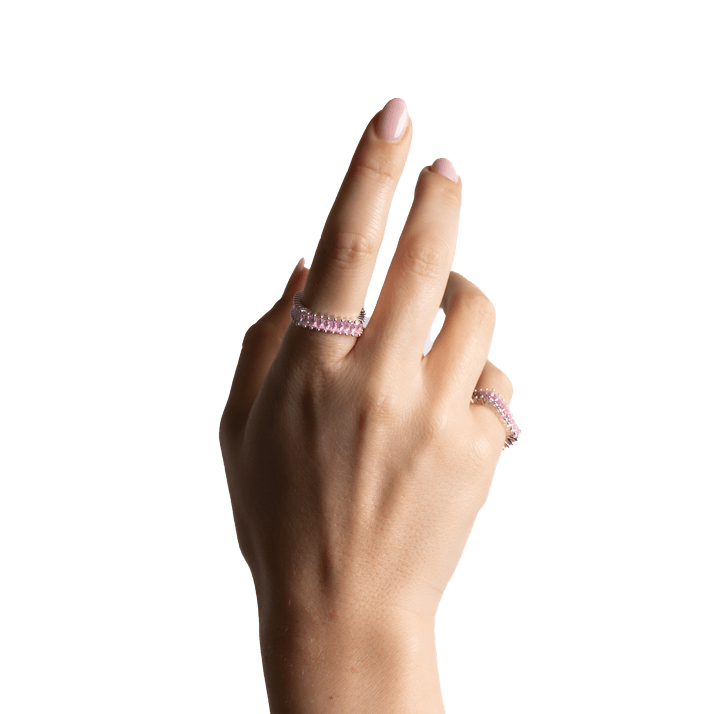 Diamond Pink Zirconia Square Ring - MARCUS ELIZABETH - Jewellery