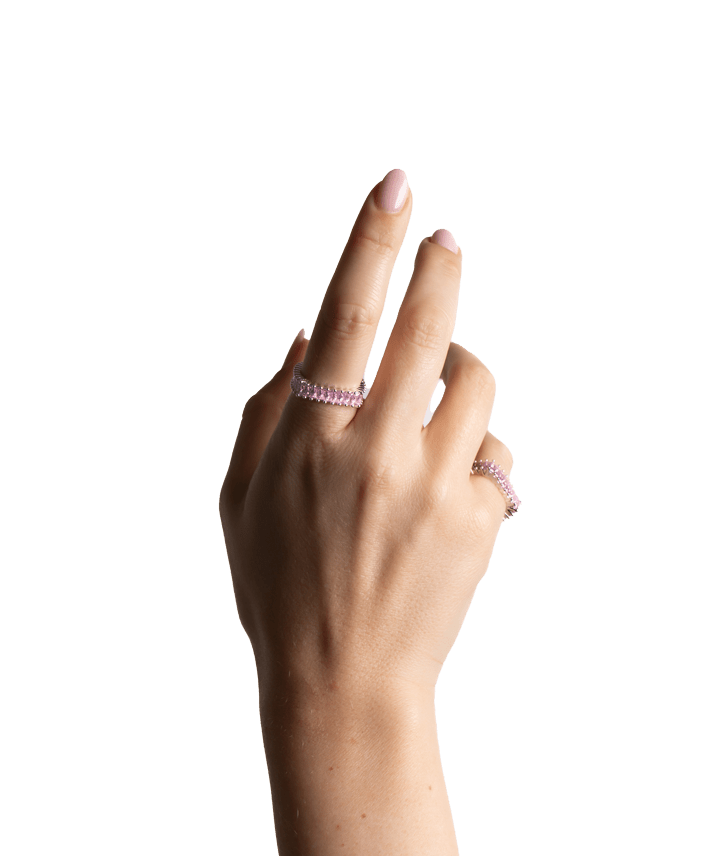 Diamond Pink Zirconia Square Ring - MARCUS ELIZABETH - Jewellery