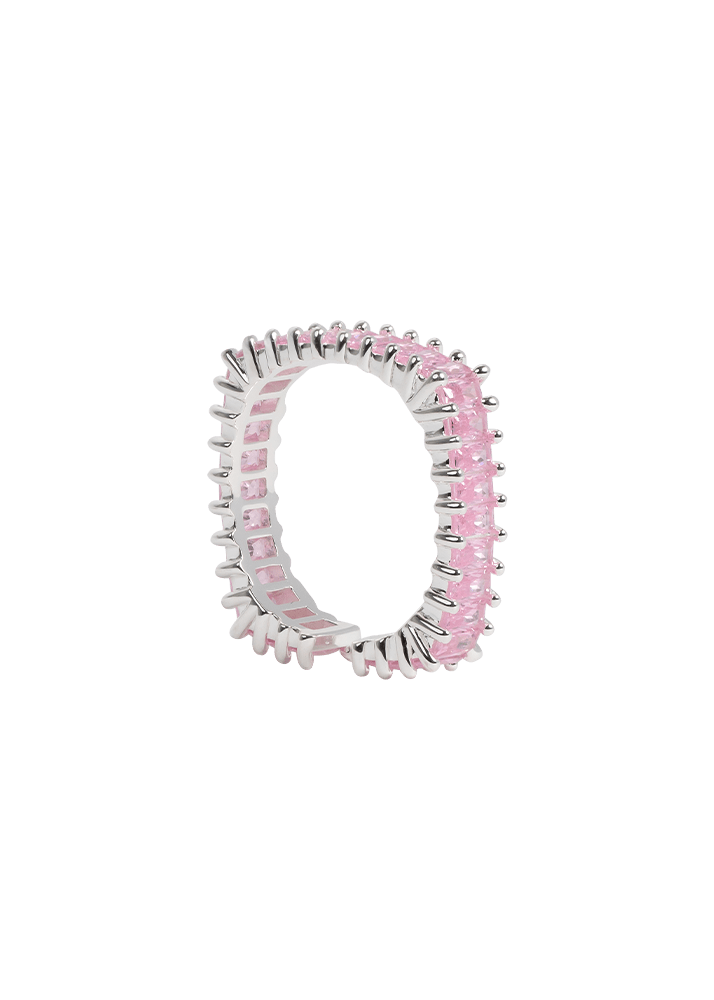 Diamond Pink Zirconia Square Ring - MARCUS ELIZABETH - Jewellery