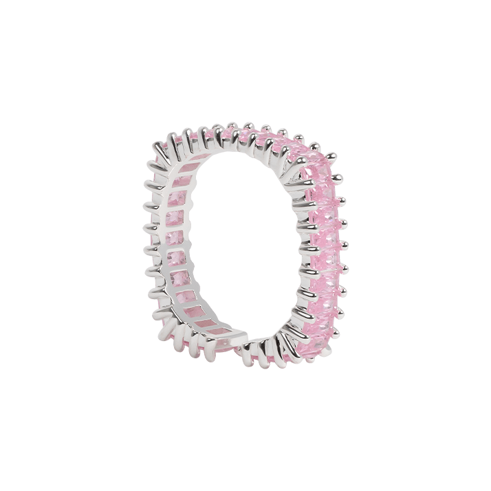 Diamond Pink Zirconia Square Ring - MARCUS ELIZABETH - Jewellery