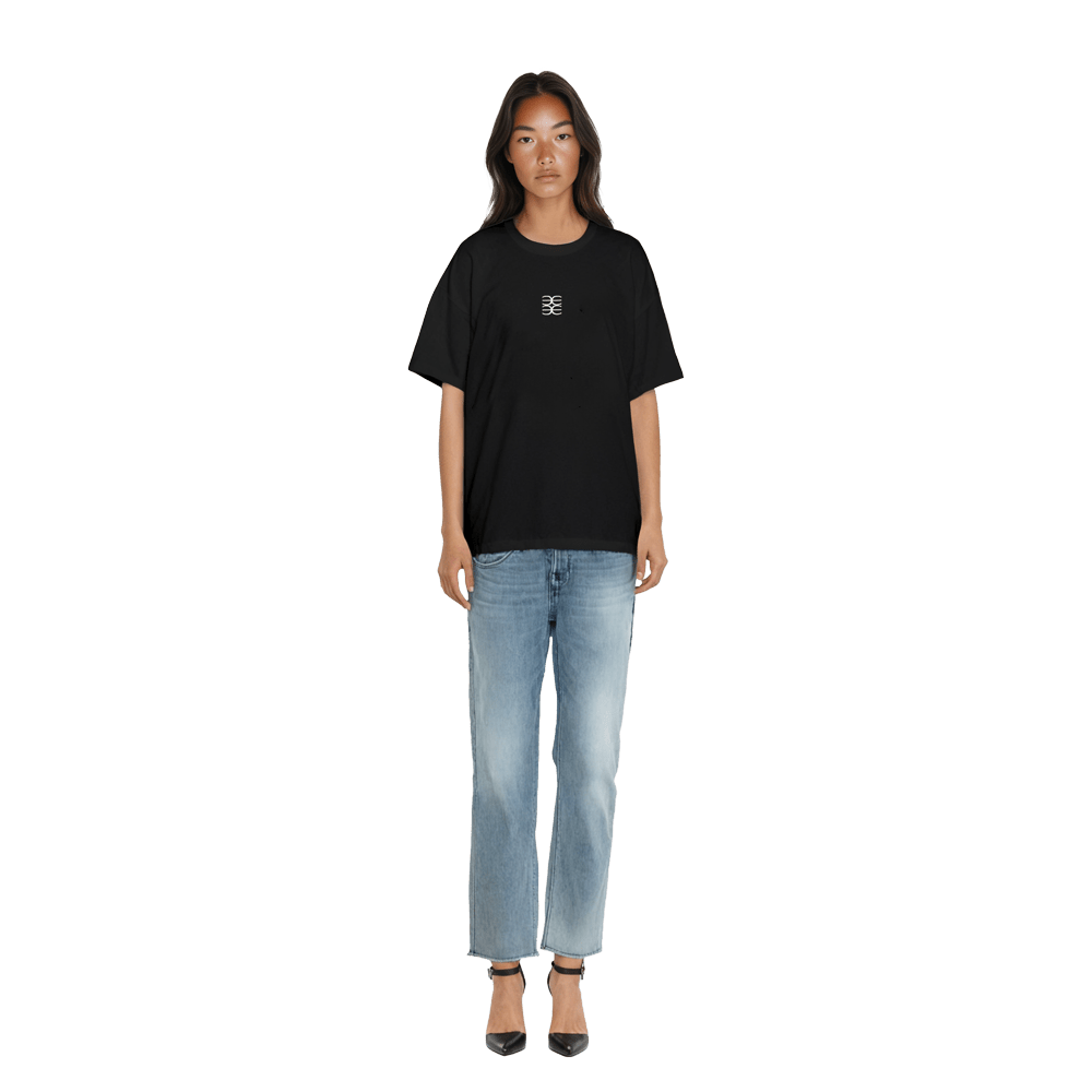 Oversized Black Embroided Anagram T-shirt - MARCUS ELIZABETH - T-shirts