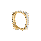 White Zirconia Gold Vermeil Square Ring - MARCUS ELIZABETH - Jewellery