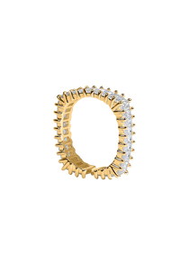 White Zirconia Gold Vermeil Square Ring - MARCUS ELIZABETH - Jewellery