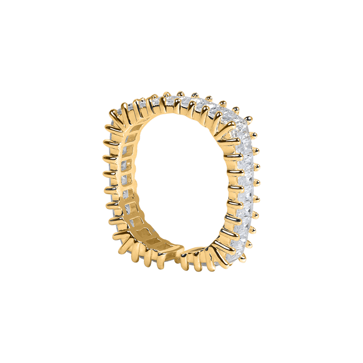 White Zirconia Gold Vermeil Square Ring - MARCUS ELIZABETH - Jewellery