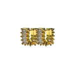 White Zirconia Square Gold Plated Huggies - MARCUS ELIZABETH - Jewellery