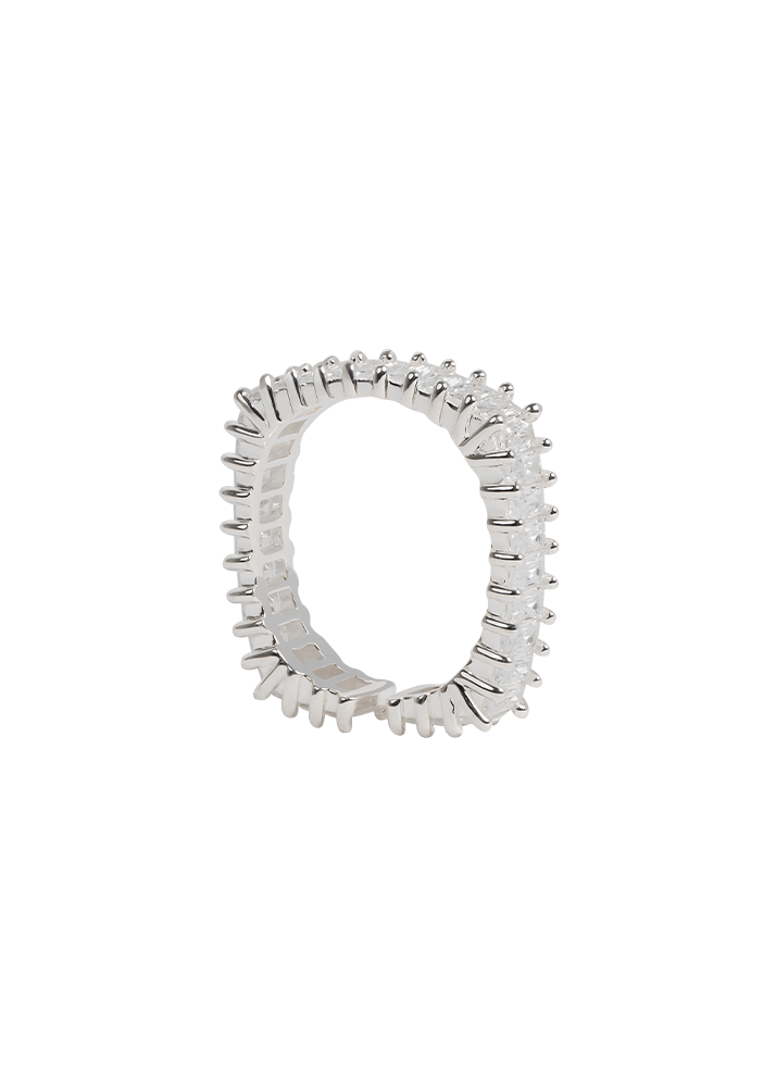 White Zirconia Square Ring - MARCUS ELIZABETH - Jewellery