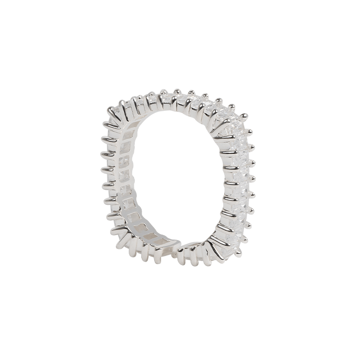 White Zirconia Square Ring - MARCUS ELIZABETH - Jewellery