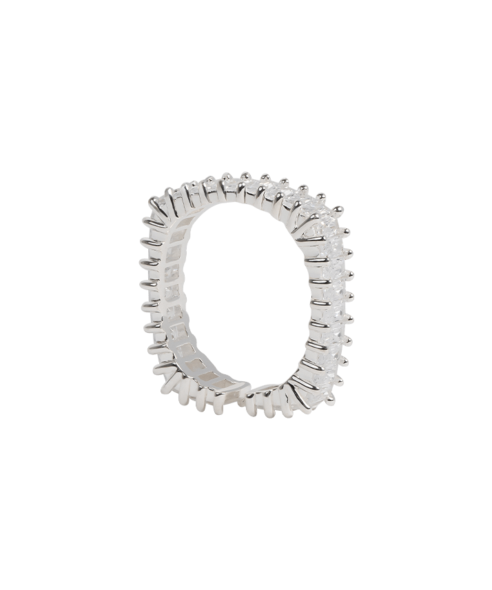 White Zirconia Square Ring - MARCUS ELIZABETH - Jewellery