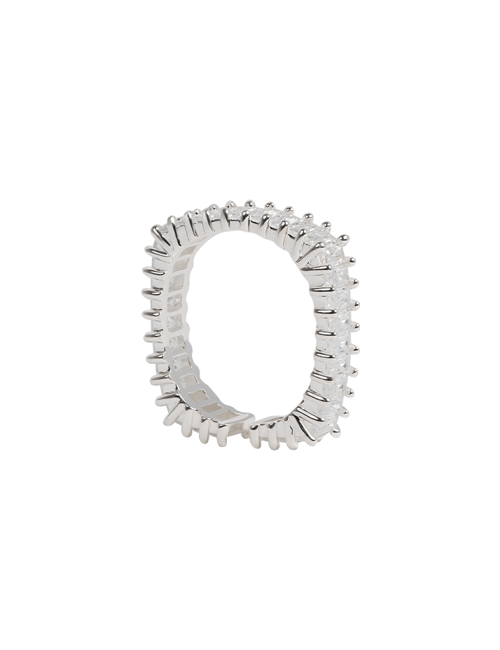 White Zirconia Square Ring - MARCUS ELIZABETH - Jewellery